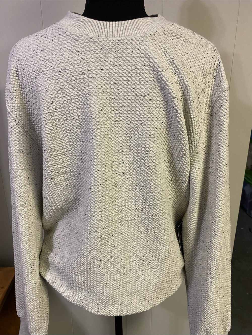 Men's Crewneck Textured Knit Sweater - Heather